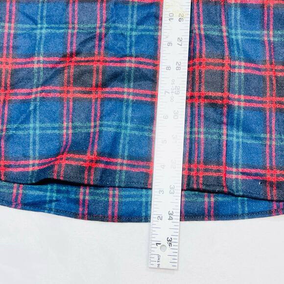 Vintage Pendleton Mens XL Red Blue Plaid Shirt Wool Long Sleeve Woolen Mills - Picture 9 of 11